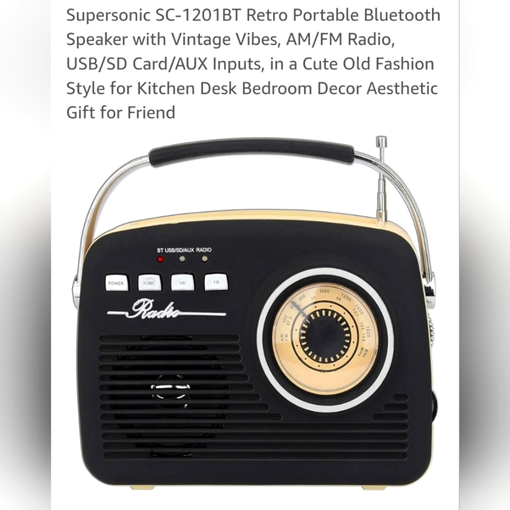 Supersonic Retro Portable Bluetooth Speaker